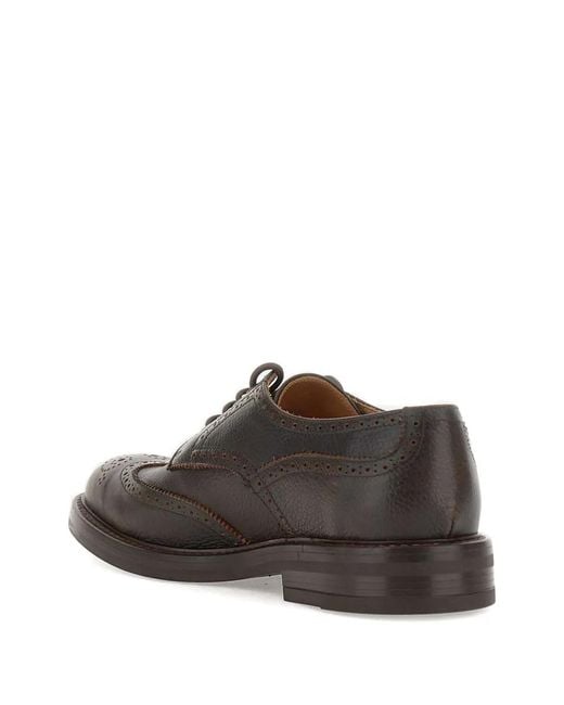 Duca Degli Abruzzi Brown James Leather Derby Shoes for men