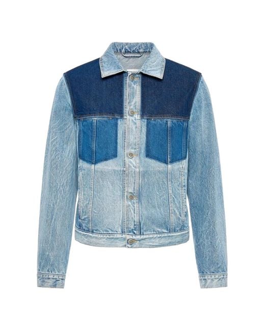 Maison Margiela Blue Patchwork Denim Jacket for men