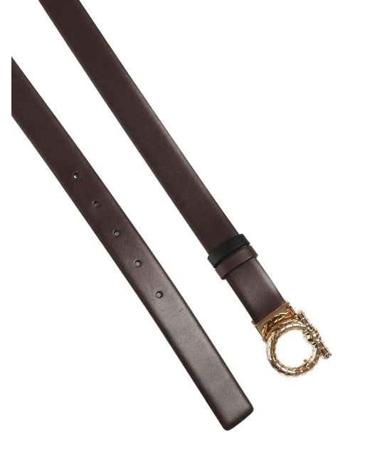 Ferragamo Black Gancini-Buckle Leather Belt