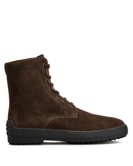 Botas militares de ante Tod's de hombre de color Brown