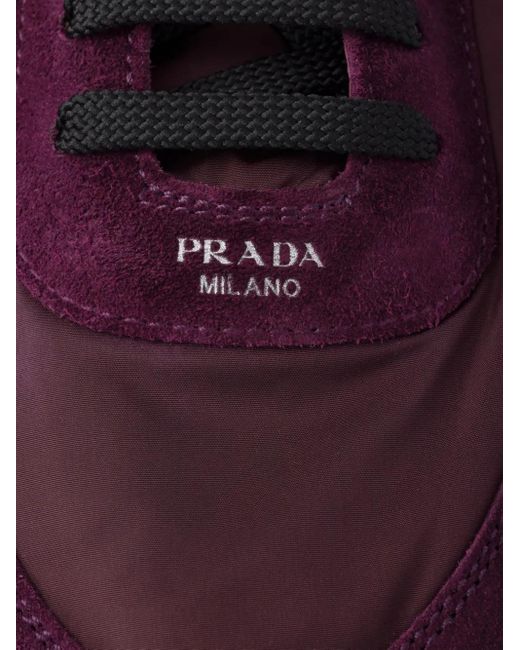 Prada Purple Collapse Re-Nylon Suede Sneakers