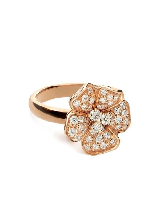 Leo Pizzo White 18Kt Rose Flora Diamond Ring
