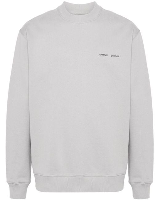 Samsøe & Samsøe White Norsbro Logo-print Sweatshirt for men