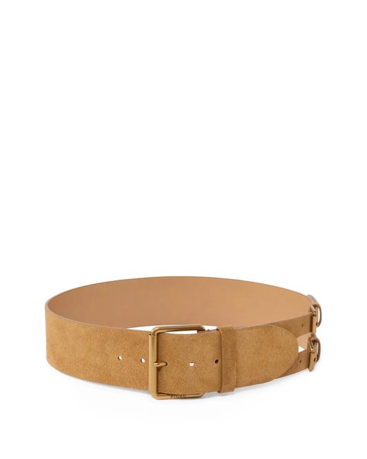 Pinko Natural Split Leather Belt With Straps, 6 Cm