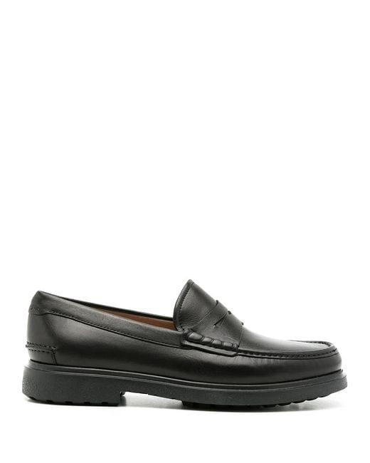 Ferragamo Black Penny Leahter Loafers for men