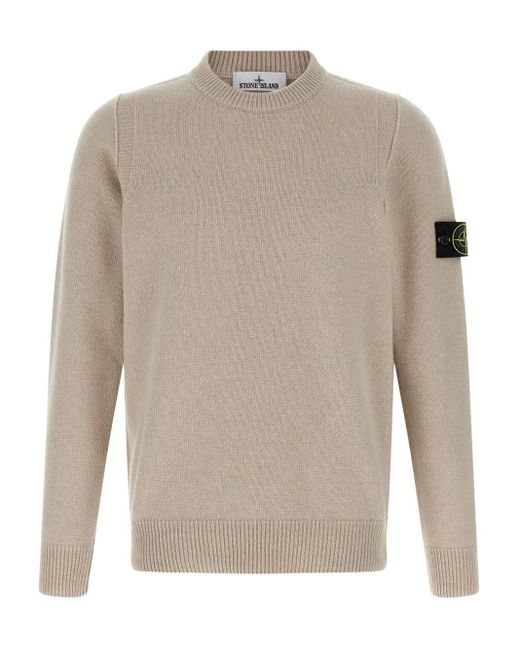 Stone Island Trui Met Ronde Hals En Logopatch in het Gray voor heren