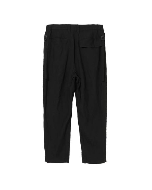 Undercover Black Regular Linen Trousers for men