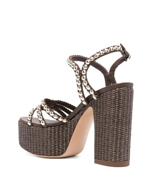 Casadei Brown 120Mm Isa Studsway Platform Sandals