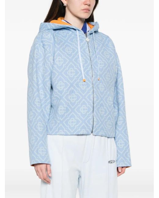 Casablanca Blue Monogram Hooded Jacket