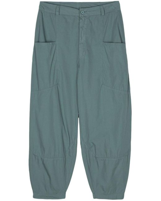 Transit Blue Cotton Tapered Trousers
