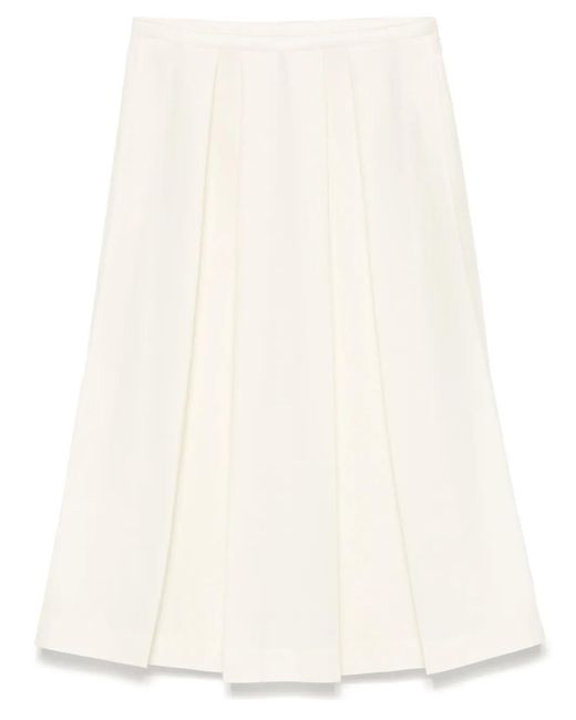 Totême White Pleated Skirt