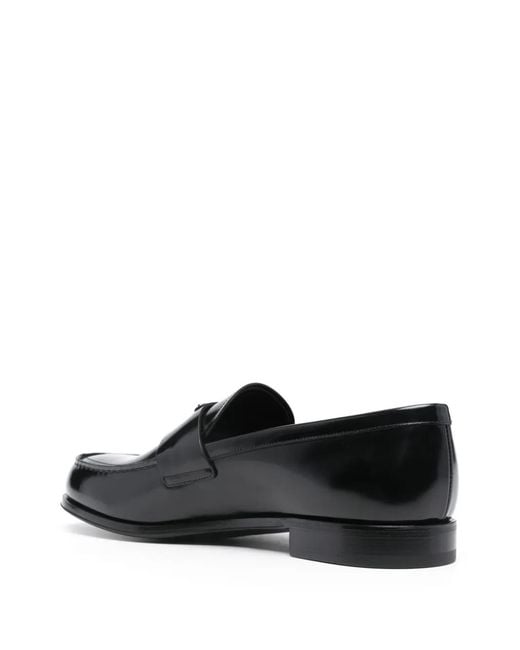 Prada Black Leather Loafers for men