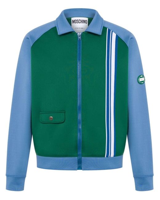 Moschino Green Colour-block Track Jacket for men