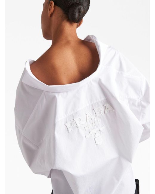 Prada White Back-logo Oversized Shirt