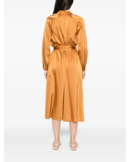 Forte_forte Orange Tie-Neck Belted Midi Dress