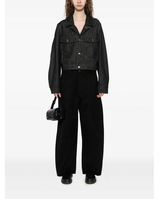 Lemaire Black Cropped Denim Jacket