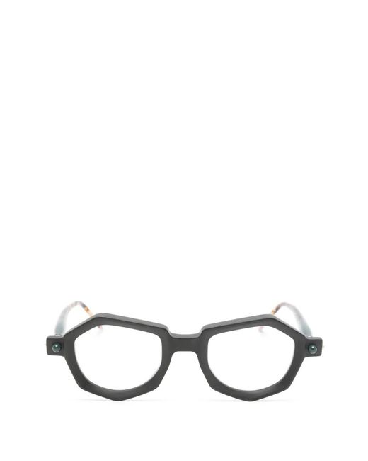 Kuboraum White Geometric-Frame Glasses