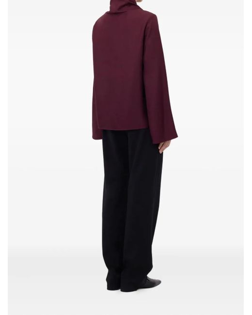 Loulou de Saison Purple Drawstring-Neck Wide-Sleeve Top