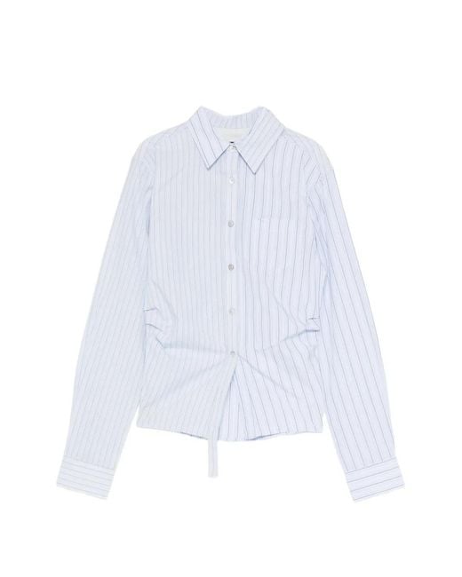 ANDERSSON BELL White Striped Gathered Shirt