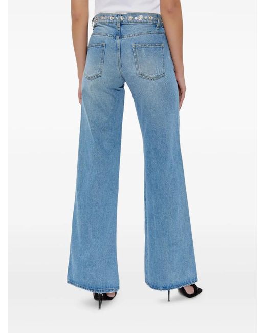 Coperni Blue Studded High-Rise Jeans