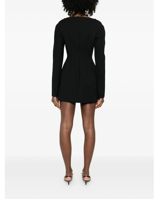 Sportmax Black Spxangus Shoulder Pad Mini Dress