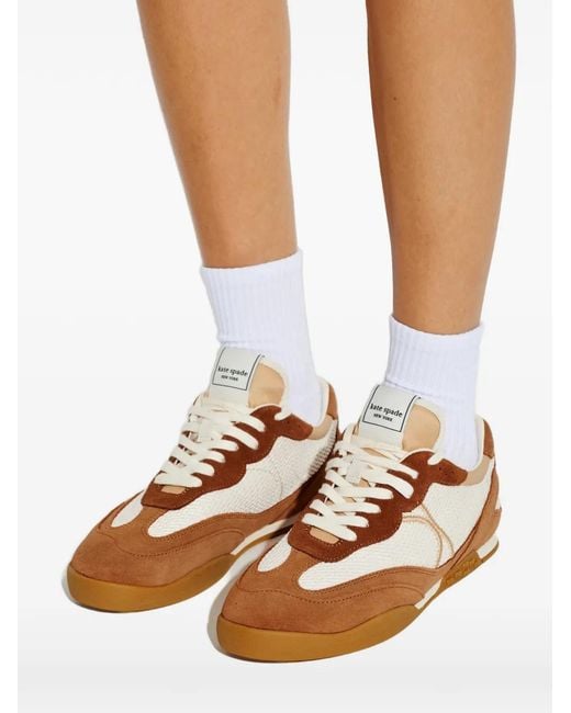 Kate Spade Brown Drift Panelled Lace-Up Sneakers