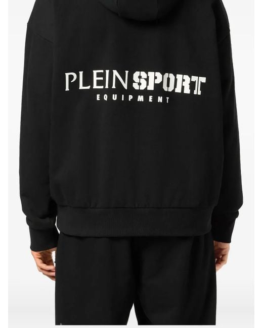 Sudadera con capucha y logo Philipp Plein de hombre de color Black