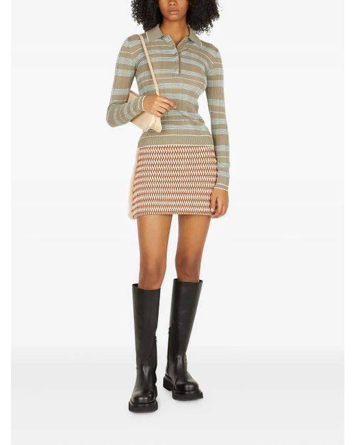 DURAZZI MILANO Natural Fringed Mini Skirt
