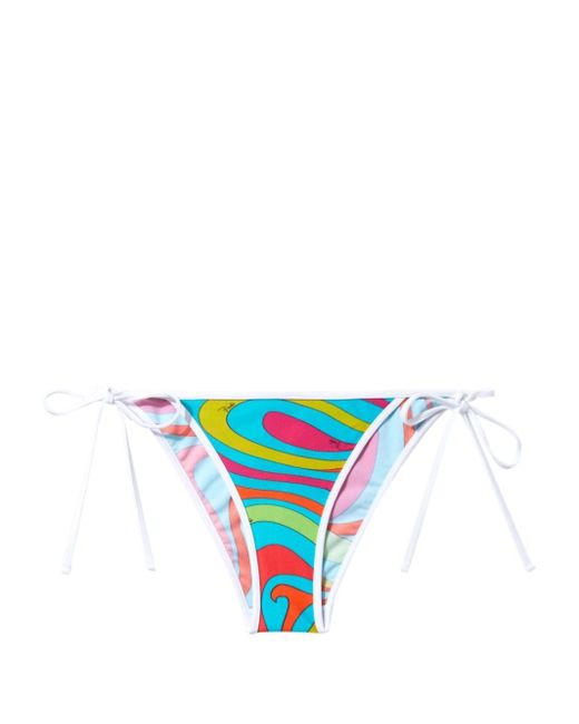 Emilio Pucci Blue Marmo-print Bikini Bottoms
