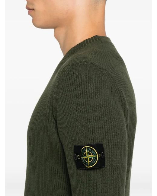Stone Island 5100053 Pullover aus geripptem Strick in Green für Herren