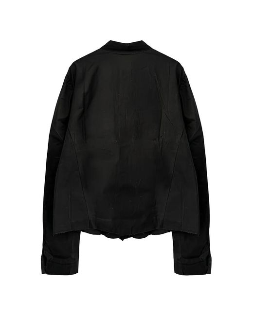 SAN263-1 Black Waxed-Finish Embroidered Shirt for men