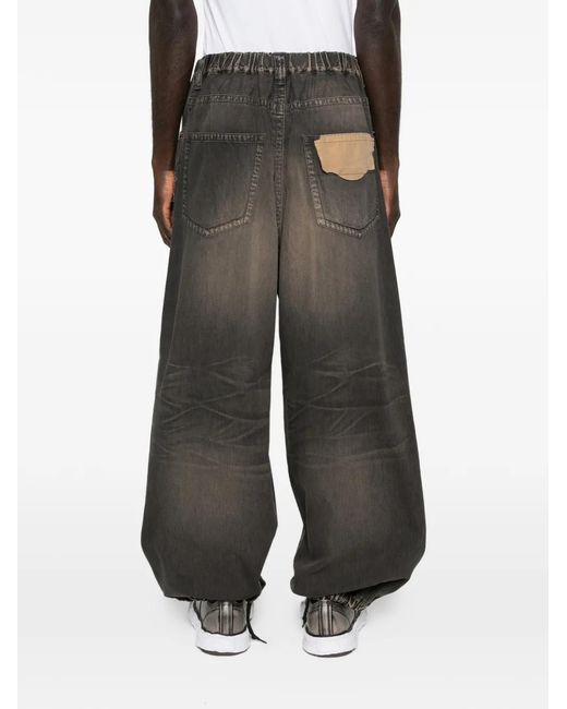 Maison Mihara Yasuhiro Gray Jean Ample À Lien De Resserrage for men