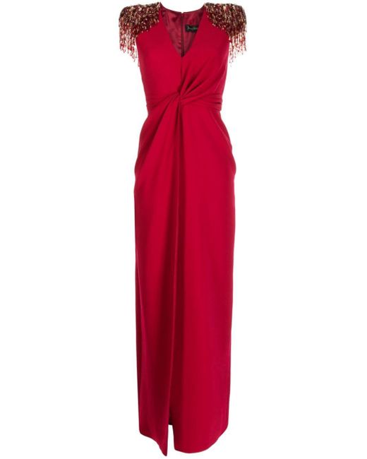 Jenny Packham Red Nyra Crystal-embellished Dress