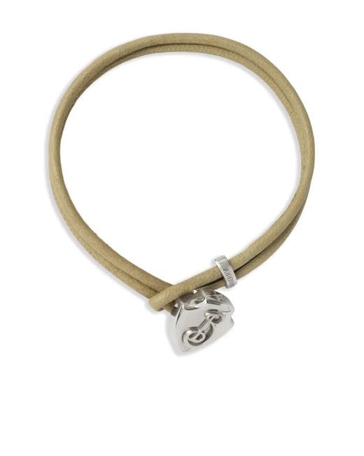 Burberry White Leather B Shield Bracelet
