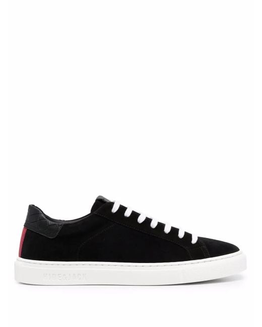 HIDE & JACK Black Panelled Lace-Up Sneakers for men