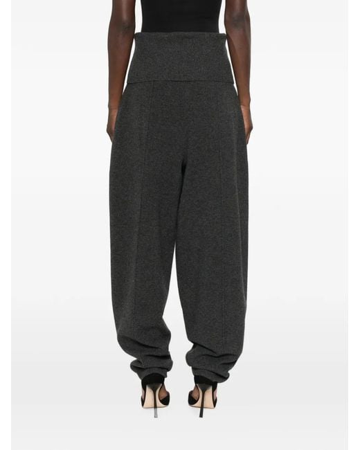 Zimmermann Black Ribbed-Waistband Tapered Trousers