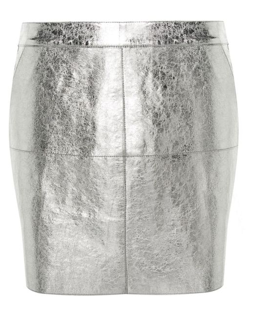 P.A.R.O.S.H. Gray Metallic Mini Skirt