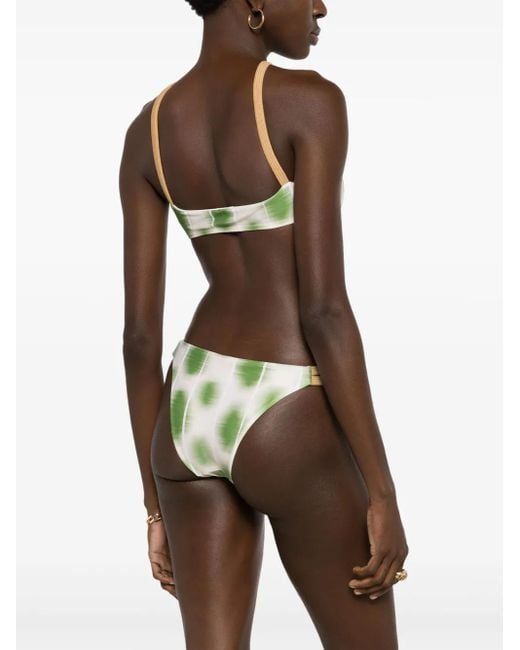 Lenny Niemeyer Natural Abstract-Print Rope-Detail Bikini Bottoms