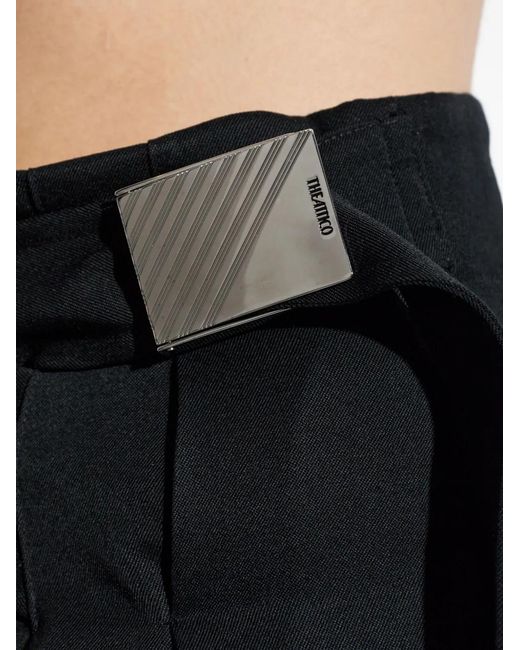 The Attico Blue Buckle Pleated Trousers