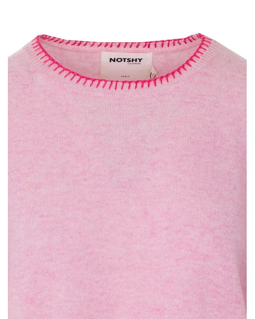 Not Shy Pink Pull En Maille Jacquard