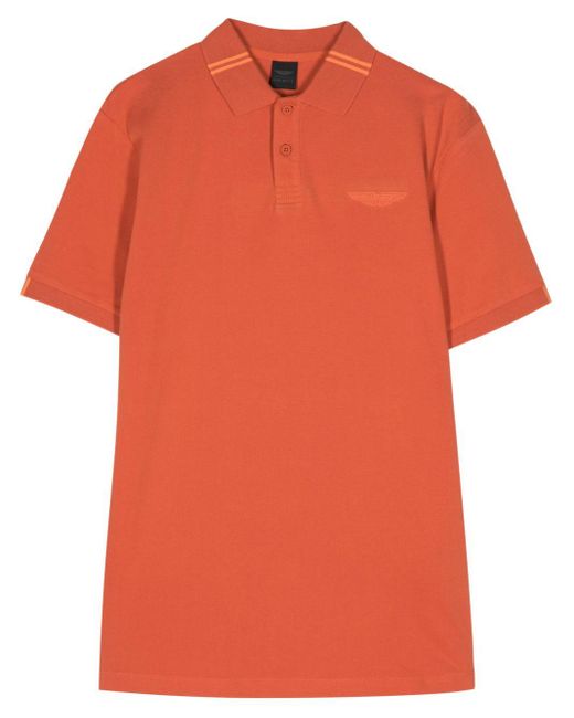 Hackett Orange Aston Martin Logo Polo Shirt for men
