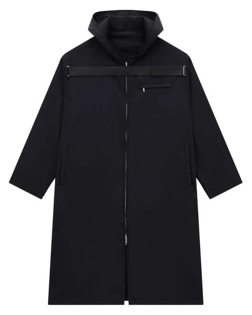 Courreges Blue Zip-Up Hooded Parka for men