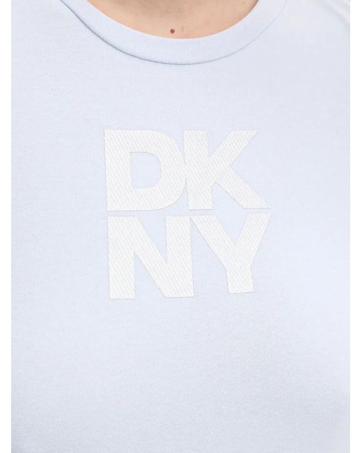 DKNY White Logo-Print Long-Sleeve T-Shirt