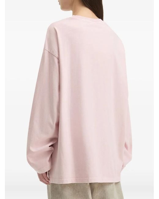 B+ AB Pink Distressed Long-Sleeve Top