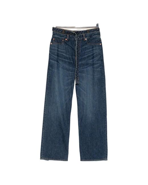 Sacai Blue Layered Panel Jeans