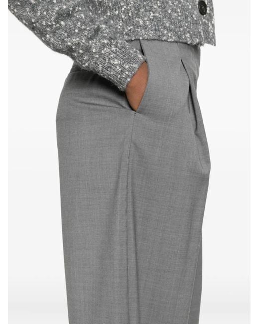 Phisique Du Role Gray Pleated-Pocket Palazzo Pants