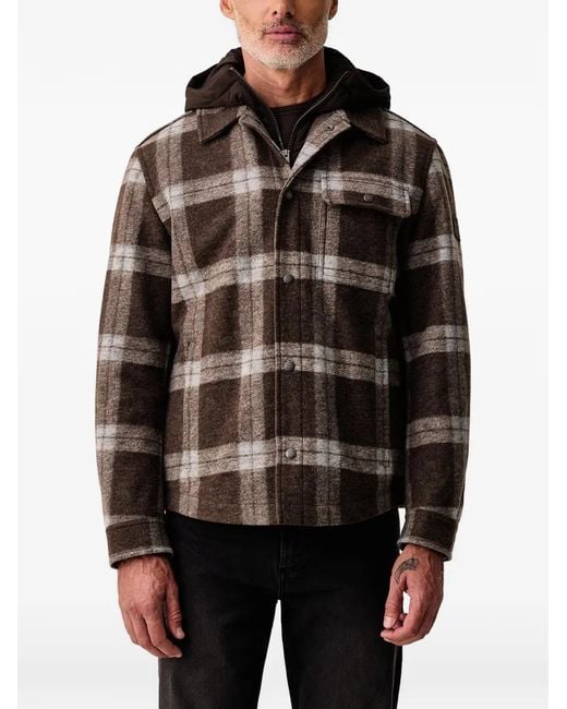 Joop! Black Check-Pattern Hooded Jacket for men