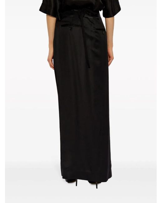 MM6 by Maison Margiela Black Satin Skirt