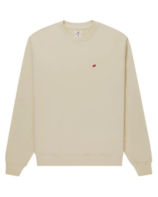 New Balance White Crew-Neck Sweatshirt for men