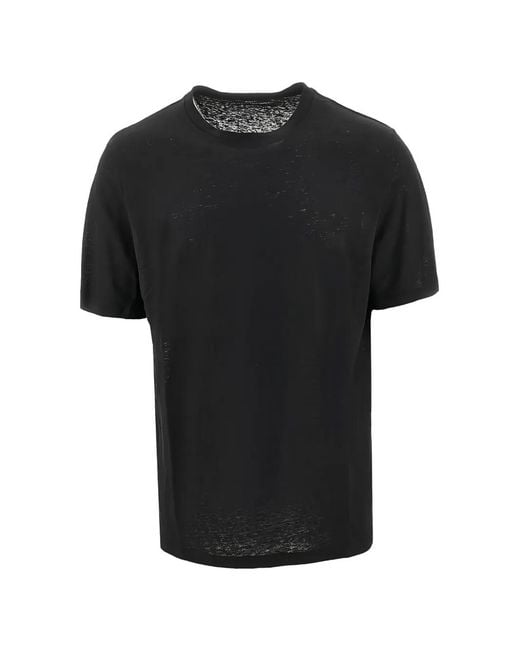 Majestic Filatures Black Short Sleeve T-Shirt for men